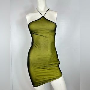 Cape Clique Neon Green Mesh Dress